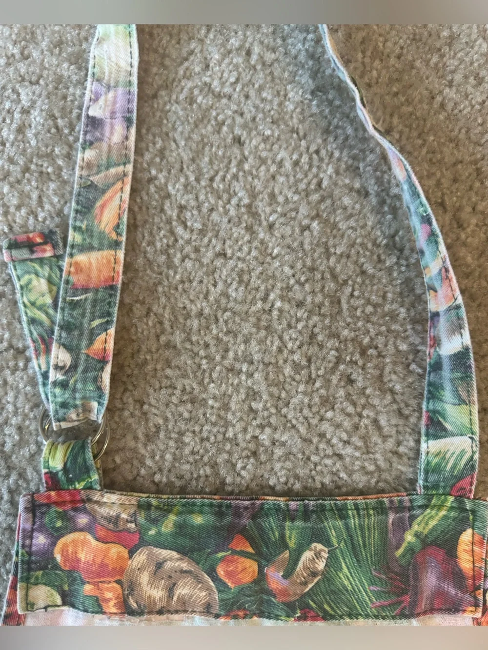 Vintage Handmade Vegetable Print Apron Farmhouse Cottagecore Kitchen Chef